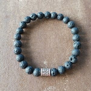 🚫SOLD! - Men's Black Lava Stone Bracelet